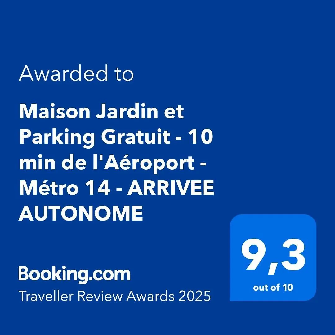 Maison Jardin Et Parking Gratuit - 10 Min De L'Aeroport - Metro 14 - Arrivee Autonome Orly France